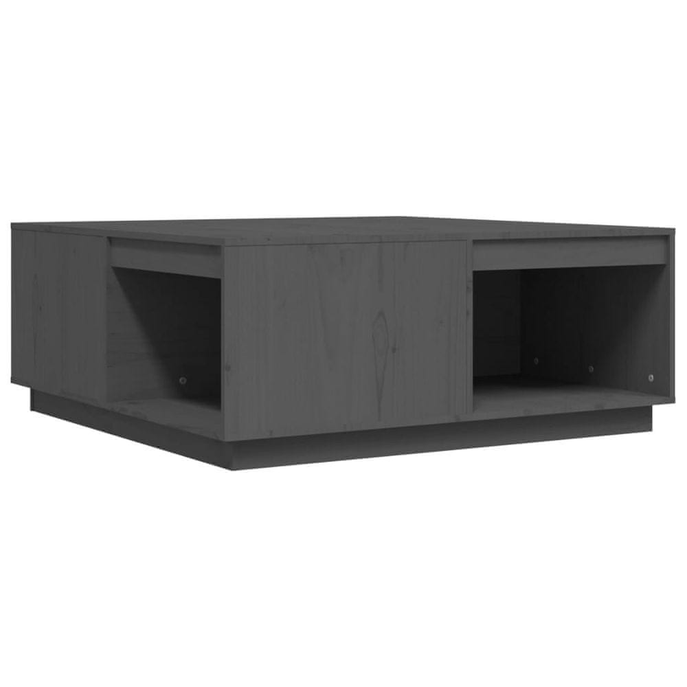 Vidaxl Konferenčný stolík sivý 100x101x40,5 cm borovicový masív